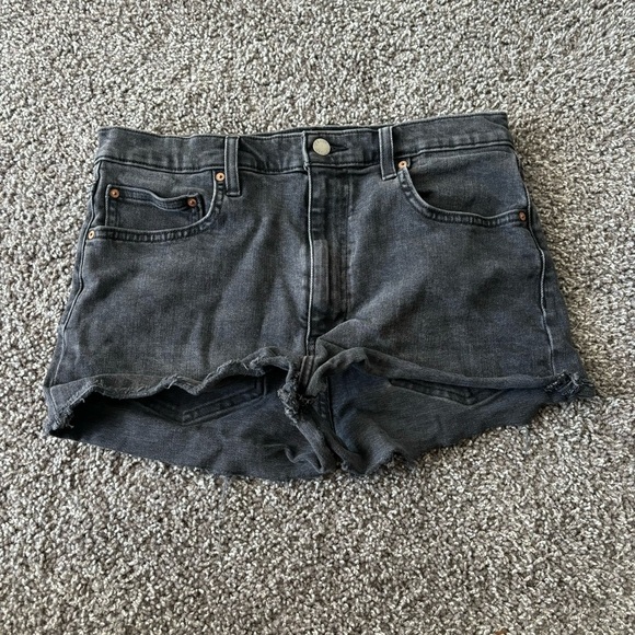 Aritzia Pants - Aritzia Black Washed Denim Booty Shorts